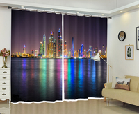 Drop Shipping Rideau de fenêtre imprimé photo numérique 3D en polyester 100% le plus populaire