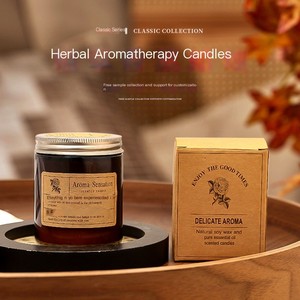Candela Profumata di Lusso in Cera di Soia Naturale con Olio Essenziale in Vetro Marrone, Set Regalo all'Ingrosso - Product Image 2