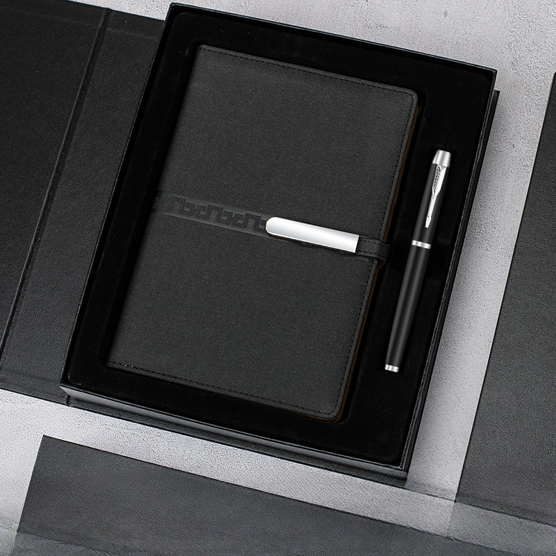 Juego de 2 piezas [cuaderno + bolígrafo] negro