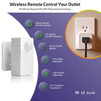 Kits de Enchufes con Sensor de Movimiento Inalámbrico Estándar de EE. UU. de 10 A, Interruptor con Sensor PIR Mini sin Cables, Encendido/Apagado Automático de Dispositivos Eléctricos