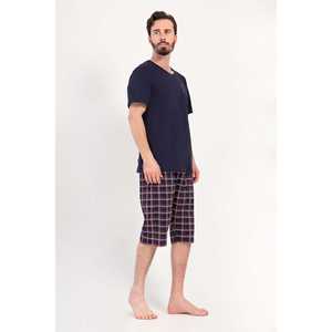 Ensemble Capri à manches courtes pour homme avec poches, col rond respirant, vêtements d'été imprimés - Product Image 3