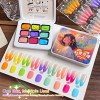 Nouvelle série Jiugongge Rainbow Flower Language Gel UV Halo Dye Poudre de dégradé Fard à joues solide Vernis à ongles certifié MSDS