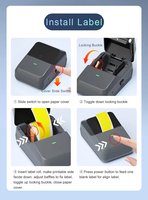 Printer Thermal Portabel Mini Bluetooth Nirkabel USB POS 55mm Tanpa Pita, Tampilan Informasi KAIMA, Pencetakan Halus