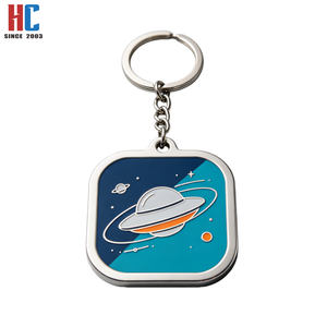 Portachiavi Personalizzato in Lega di Zinco Smaltato a Tema Spaziale: Astronauta, Luna, Razzo, Galassia, Pianeti - Design Cartoon Personalizzabile - Product Image 5