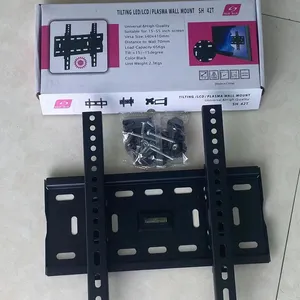 SH42T dudukan dinding TV Universal, dudukan TV baja dudukan penjepit TV LED LCD Universal untuk 15-55 inci dengan braket miring