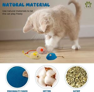Fast Delivery Interactive Cat <b>Mice</b> Toys - Plush Catnip <b>Mouse</b> Shaped Biting Toys for Indoor Cats Custom Packaging - Product Image 3