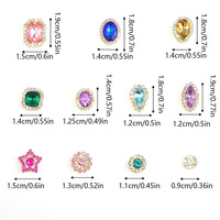 50pcs de luxe 3D diamant Nail Art à coudre cristal strass écologique en forme de fleur acrylique verre pierres précieuses pour