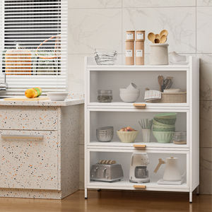 Meuble de cuisine mural multi-niveaux en métal avec <span class=keywords><strong>porte</strong></span> <span class=keywords><strong>coulissante</strong></span> pour la maison, servant de buffet et de rangement pour vaisselle - Product Image 6