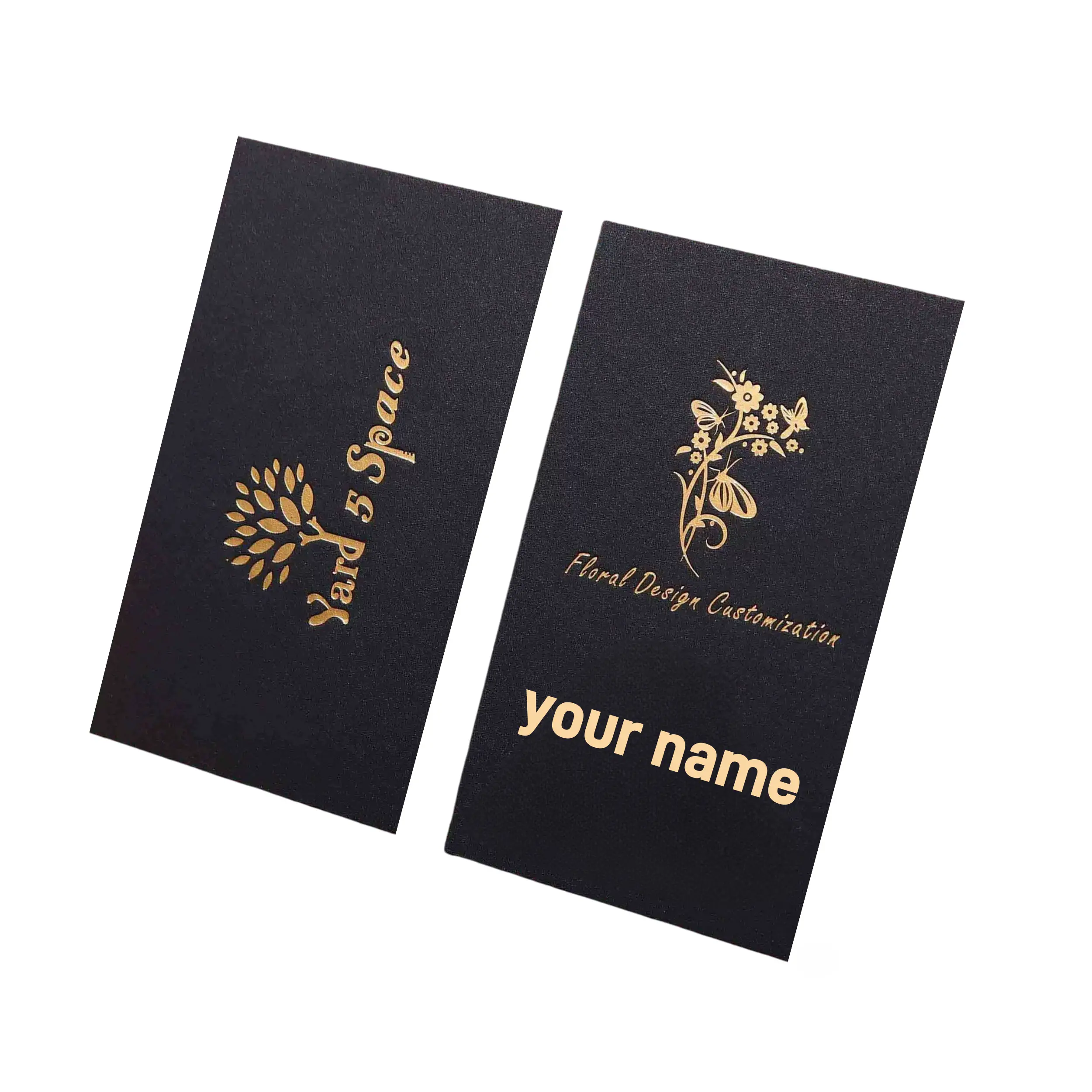 Luxury Style Custom Black Glossy Gold Printing Boss Name Business Card