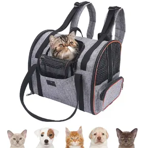 القط الناقل حقيبة الظهر متعددة الوظائف للطي الحيوانات الأليفة جرو الكلب القط سيارة مقعد سلة حمل حقيبة قطة على ظهره حقيبة سفر الحيوانات الأليفة حقيبة