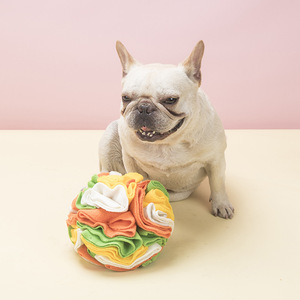 Boule à renifler en tissu interactif lavable en machine multi-couleurs jouet à mâcher pour chien et chat - Product Image 1