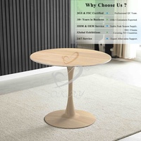 Table basse ronde moderne OKAY Tulip avec pied unique, table d'appoint pour la maison