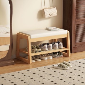 Este taburete para cambiar zapatos es un mueble para zapatos y un banco para el hogar que se puede usar como asiento en la entrada. - Product Image 4