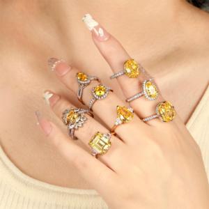 Bán buôn tùy chỉnh sterling bạc trang sức nhẫn đa màu đá quý 925 <span class=keywords><strong>CZ</strong></span> bạc phụ nữ nhẫn - Product Image 2