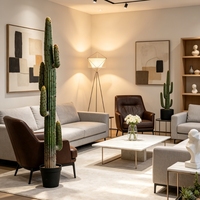 Grand cactus artificiel super réaliste de 225 cm, plante ornementale pour aménagement intérieur, faux cactus du désert en pot