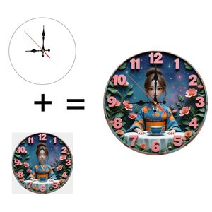 <b>Round</b> Wooden Wall Clock 25Cm Silent Movement Home Living Room Decor - Product Image 5