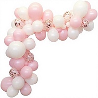 Kit de guirlande d'arche de ballons en latex rose et blanc avec confettis, 100 pièces/ensemble, pour décorations de fête d'anniversaire, de mariage, de baby shower ou de fête nuptiale