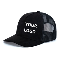 DYMF Vente en gros personnalisé 5 panneaux Logo personnalisé avec broderie 3d Casquettes de camionneur baseball en maille velours côtelé Casquettes Hip Hop en daim pour camionneur