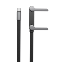 Câble de charge rapide 5A à angle droit en nylon tressé 240W avec support de téléphone portable pour ordinateur, transfert de données 480 Mbps
