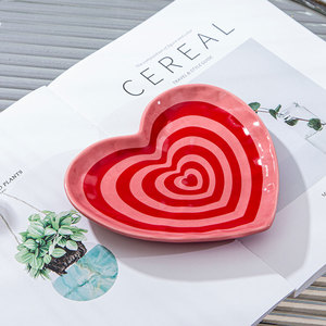ชุดอาหารเซรามิคลายหัวใจน่ารัก สไตล์เกาหลี สำหรับคู่รัก จานเซรามิคลายหัวใจ - Product Image 2