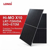 Module solaire Longi Classe A ignifuge LR7-72HVDA 640W 650W 660W 670W Panneau bifacial de type N avec technologie anti-ignition