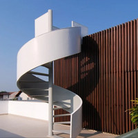 Escalier en colimaçon en acier de luxe léger pour extérieur, idéal pour duplex, loft et villa