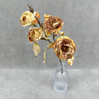 Parasol en gros d'usine, fleur artificielle de haute qualité pour la décoration intérieure QYYN-1175, petite rose à 4 têtes