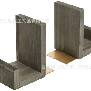 Solid wood L-shaped <b>bookend</b> for office desks, magazine and document display, bookshelf, home desk, book stand - Product Image 5