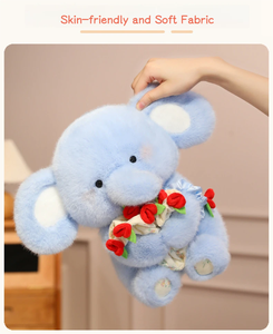 HECION Skin Friendly farcito adorabile Bouquet <span class=keywords><strong>di</strong></span> rose Baby Elephant compleanno san valentino regalo Plushie Doll - Product Image 6
