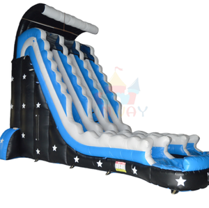 สไลเดอร์น้ำเป่าลมรูป<span class=keywords><strong>ดาว</strong></span>สีดำน้ำเงินแบบกำหนดเองขายดี, สนามเด็กเล่นน้ำกลางแจ้งแบบสองเลนสำหรับการแข่งขันฤดูร้อน - Product Image 2