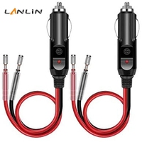 Câble d'alimentation pour allume-cigare de voiture 12V avec prise mâle et borne à balle, gaine isolante en PVC