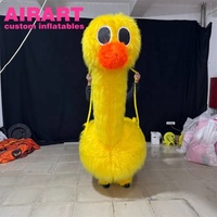 Vêtements d'autruche bleus gonflables de mascotte de marche de rue d'activité sur mesure, costume d'autruche gonflable avec le matériel de peluche