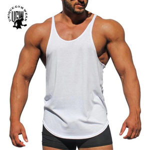 Camiseta sin mangas para hombre, estilo musculoso, para culturismo, deporte, gimnasio, entrenamiento, transpirable, de secado rápido, ecológica, de algodón, talla grande, color liso. - Product Image 4