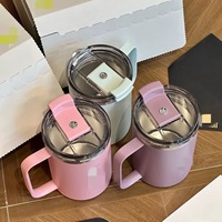 Taza de Viaje para Cerveza de 12 oz, Personalizada con Grabado Láser, Taza de Café Colorida con Asa, Taza Térmica de Acero Inoxidable 304