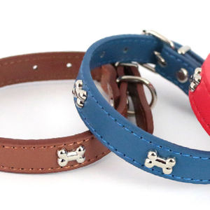 Collier en forme d'os en PU 1,5*35CM pour animaux de compagnie Collier élégant avec un design unique - Product Image 2