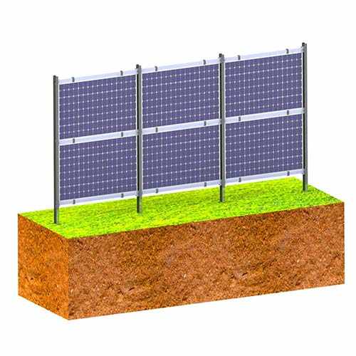 Solar Farm Panel Structure System Stand Steel or Al6005-T5 Bifacial Vertical Solar Panel Fence