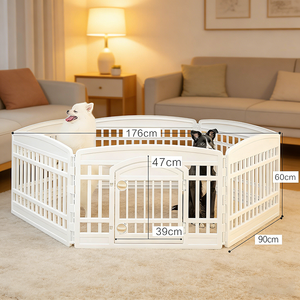 Corralito para perros de plástico personalizable, diseño de 4/6 paneles entrelazados, altura de 24 "/34", material de resina PP, sin BPA para la seguridad de las mascotas/ - Product Image 1