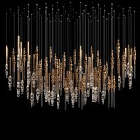 Hôtel de luxe Chambre Salon Escalier Lustre Design Moderne Lumière Verre Tige Salle À Manger Lustre LED Cristal