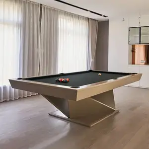 Modern Luxury Solid Wood Frame Family Snooker Pool Table 7\"8\"9\" Size Customizable Color 9ft 8ft Sizes Sleek Slate Cushion