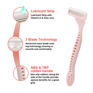 Private Label Wholesale Price Triple Blade Disposable <strong>razor</strong> Lady Pink Shaving <strong>razor</strong> - Product Image 5