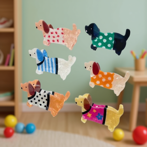 Pinzas para el Cabello con Diseño de Perro, 9 cm, Coloridas, de Plástico, Accesorio de Moda para Mujeres y Niñas - Product Image 2