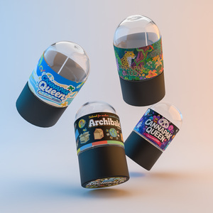 Leakproof 60ml <strong>100ml</strong> 200ml 300ml Airtight Glass Gummy Jar Tobacco Display Jar Doja Dry Flower Packaging Dome Glass Jars <strong>with</strong> <strong>Lid</strong> - Product Image 3