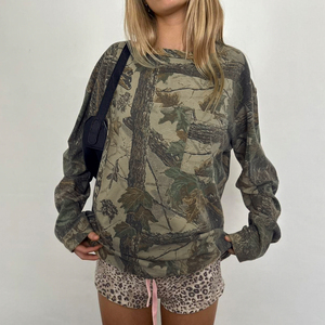 Sudadera informal de calle básica de otoño con estampado de camuflaje, cuello redondo, manga larga, holgada y con detalles de bolsillos - Product Image 5