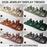 Présentoir de Luxe Personnalisable en Microfibre pour Bijoux – Ensemble Complet pour Magasin de Bijouterie
