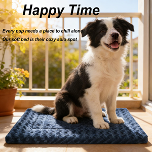 Hot Selling Luxury Rectangular Pet Mattress Non-Slip Bottom <b>Plush</b> Fabric Quilted Soft and Comfortable for Dogs and <b>Cats</b> - Product Image 4