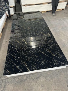 Panel de Pared Personalizado 3D, Estilo Ónix Negro Dorado Azul Artificial, Línea de Producción de Extrusión, Compatible con Lámina de PVC UV de 3mm, Estilo Mármol - Product Image 2