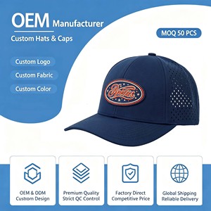 Gorra de Golf Personalizada con Logotipo, de Secado Rápido, Transpirable e Impermeable, Perforada, para Jóvenes, de 7 Paneles, con Orificios Cortados con Láser, Gorra Snapback para Niños - Product Image 1