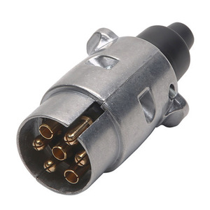 European Style 7 Pin Aluminum Alloy Trailer <b>Plug</b> RV <b>Adapter</b> Taillight Signal Connector Converter - Product Image 1
