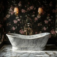 OEM Modern Calacatta Viola Mármol Bañera Refine Stone's Natural Stone Tina para Villas Diseño Remojo portátil para uso en el baño