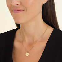 Inspire Jewelry Meilleure Vente Collier Tendance pour Femme en Acier Inoxydable Plaqué Or 14K avec Chaîne à Perles et Pendentif Pièce Martelée Gravée